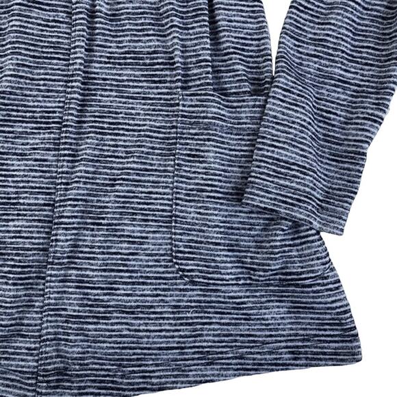 Gap Softspun Navy Long Sleeve Striped Open Front Cardigan Size Medium - Picture 6 of 7